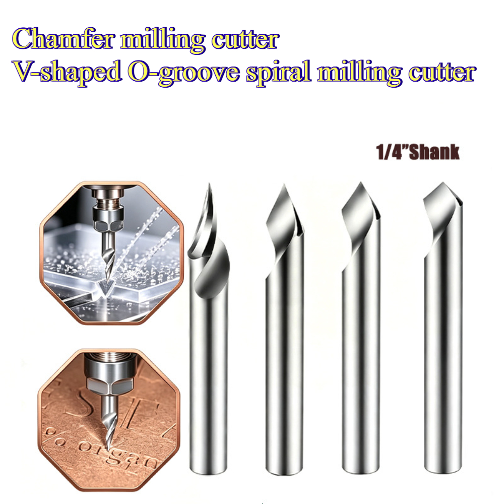 Cnc Bits - Фреза спиральная V-образная для ЧПУ, хвостовик