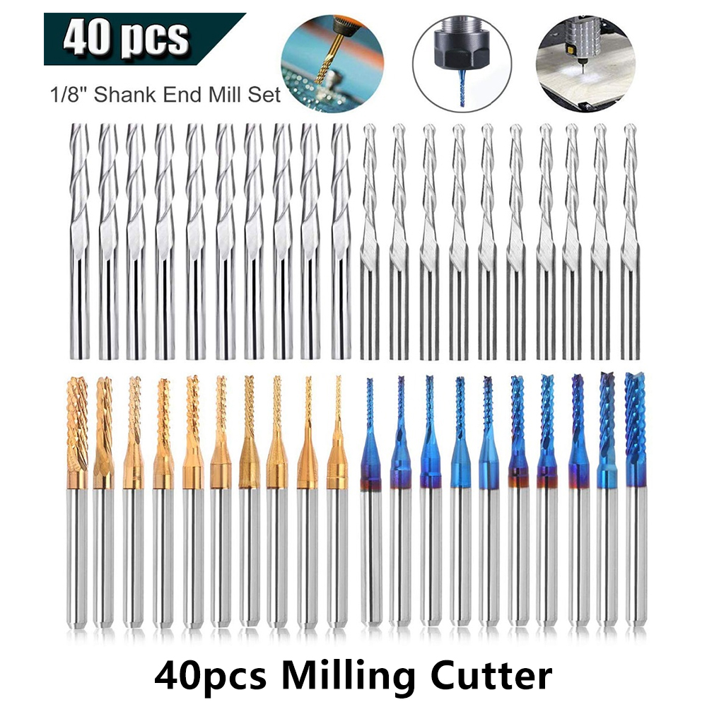 End Mill Set - Набор гравировальных бит Twotrees с нано-синим