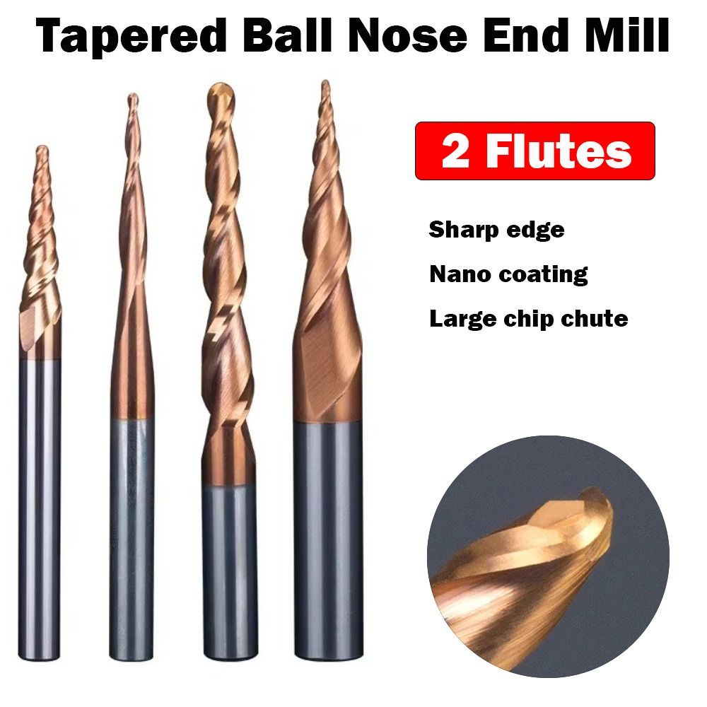 End Mill Set - HRC55 Твердосплавные сферические конические концевые фрезы