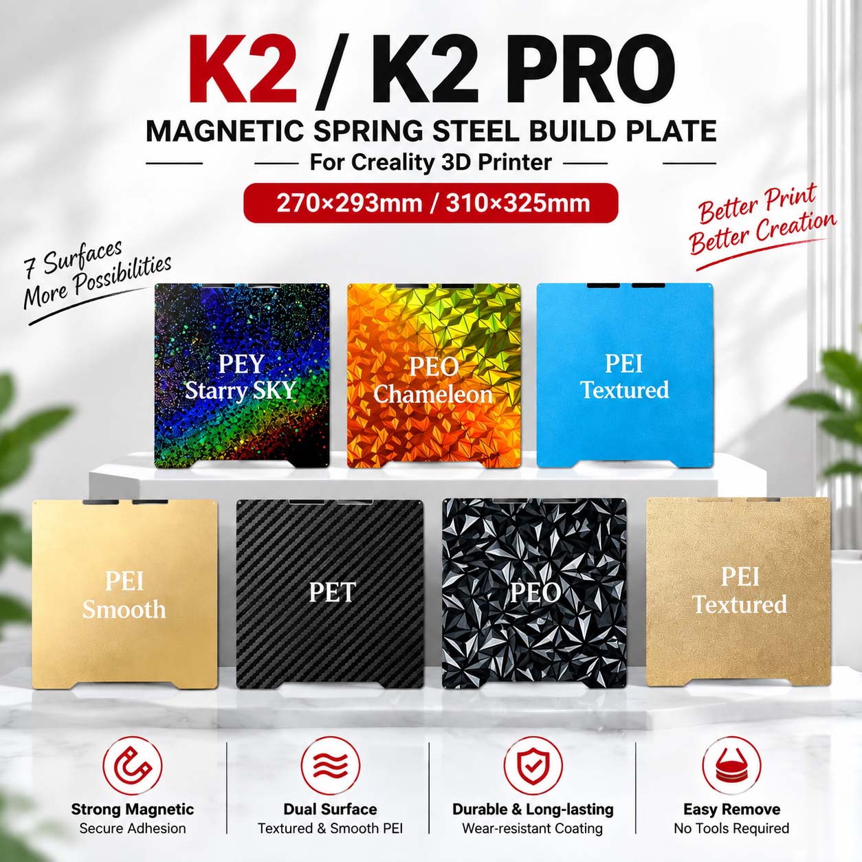 Aluminium Profile 2020 - Магнитная стальная платформа Creality K2/K2 Pro