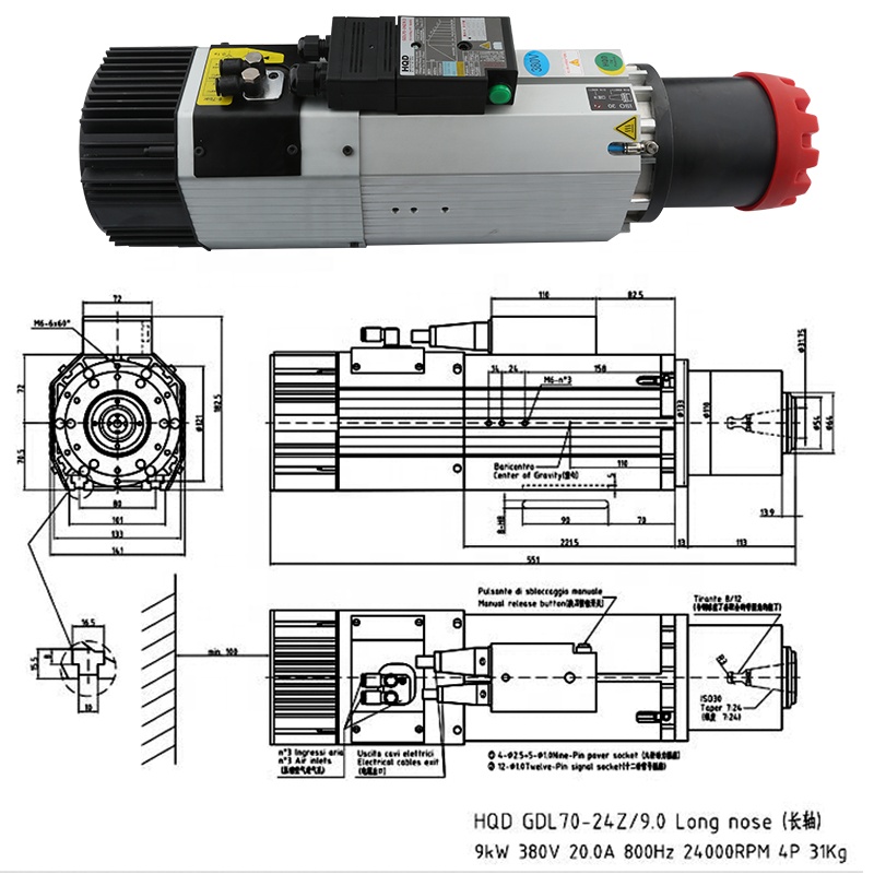 Поставщики HQD 9 кВт 220 В 380 – обзор и цена Spindle Motor